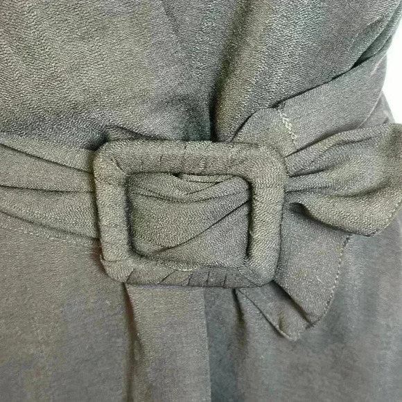 NWT! Zara Black V Neck Blouse with Belt (Size XS) - Picture 5 of 9